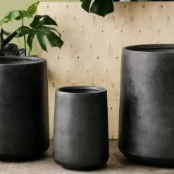 THE PLANT SOCIETY ONLINE OUTPOST Large Planters Tapered Planter In Charcoal
