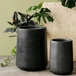 THE PLANT SOCIETY ONLINE OUTPOST Large Planters Tapered Planter In Charcoal