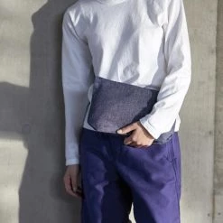 THE PLANT SOCIETY White Romy Pouch By Fog Linen