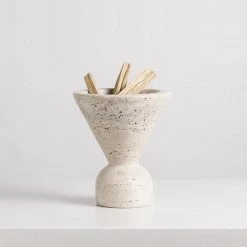 THE PLANT SOCIETY Travertine Neue Void Incense Burner By Addition Studio All Homewares