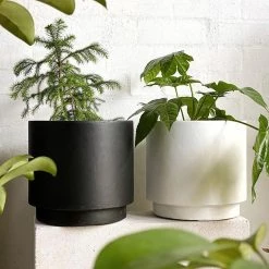 THE PLANT SOCIETY High Line Planter In Cement Grey Large Planters