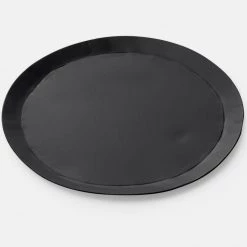 THE PLANT SOCIETY Round Black Trays By Fog Linen