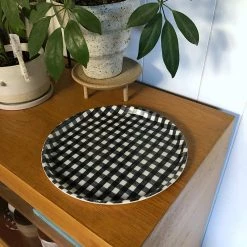 THE PLANT SOCIETY ONLINE OUTPOST Linen Coated Round Tray By Fog Linen All Homewares