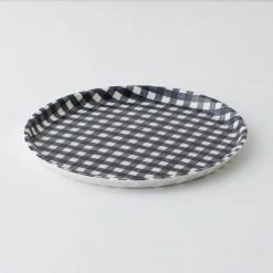 THE PLANT SOCIETY ONLINE OUTPOST Linen Coated Round Tray By Fog Linen All Homewares