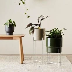 The Plant Society 22 THE PLANT SOCIETY All Planters Charcoal Iris Plant Stand By Evergreen Collective