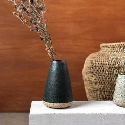 THE PLANT SOCIETY Charcoal Speckled Vase By Lisa Peri
