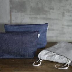 THE PLANT SOCIETY White Romy Pouch By Fog Linen