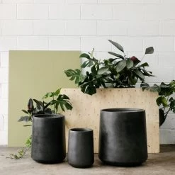 THE PLANT SOCIETY ONLINE OUTPOST Large Planters Tapered Planter In Charcoal