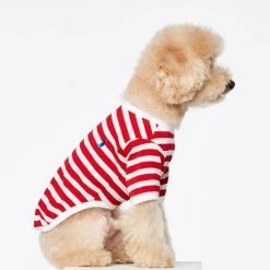 THE PLANT SOCIETY All Homewares David Stripped Dog T-Shirt In Red By The Painter's Wife